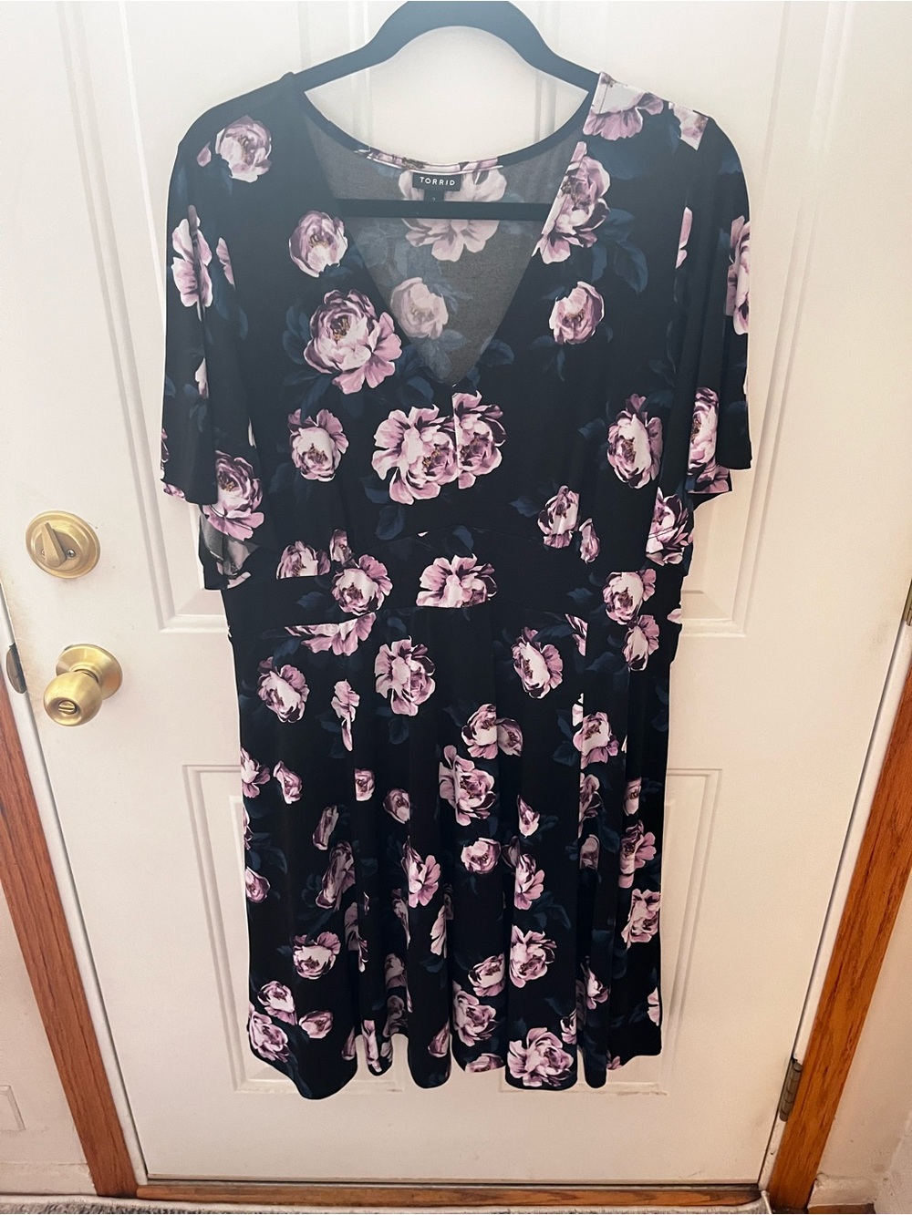 Torrid Floral Faux Wrap Fit & Flare Dress Size 2
